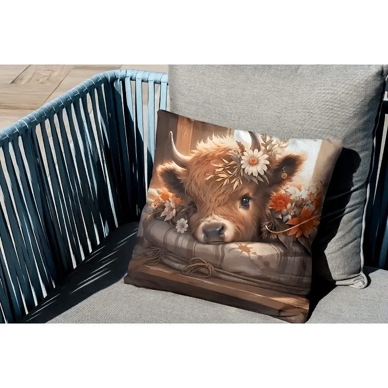 2D Flat - 1pc Highland Cow Pil - Pillow Insert 18X18 recension och pris